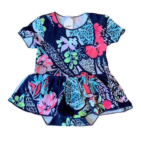 Bonds Other - BONDS Floral Balletsuit Dress Baby Girls 0-3 000 Neon Infant Romper Playsuit